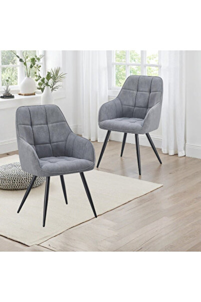 smart home 2 Pcs Modern Velvet Dining Chairs with Curved Barrel Armchair Desi...