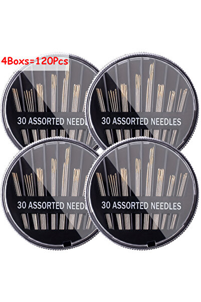 Choice1 120pcs(4Box) 30-120pcs Golden-tailed Hand-sewing Black Needles 6 Size...