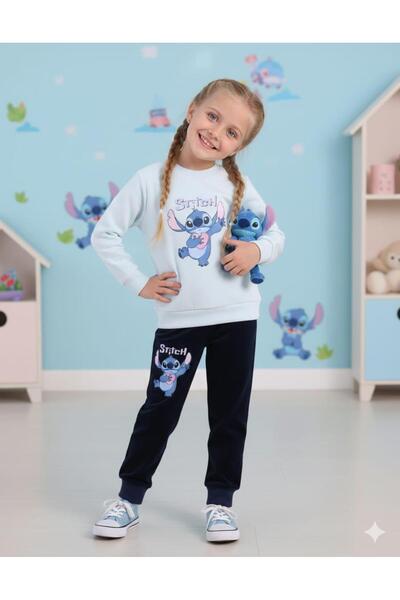 kidello Blue Velvet Girl's Tracksuit Set Blue Koala Printed 3-4 and 7-8 Years...
