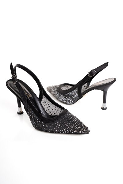 DYG STORE Γυναικεία βραδινά παπούτσια ειδικής παραγωγής με διάφανο τούλι και ...