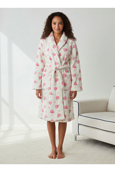 FAV روب مطبوع عليه زهور مع حزام