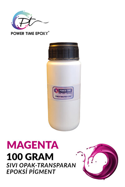 POWER TIME EPOXY Opak & Transparan Sıvı Pigment Boya 100 gram / Magenta / Epo...