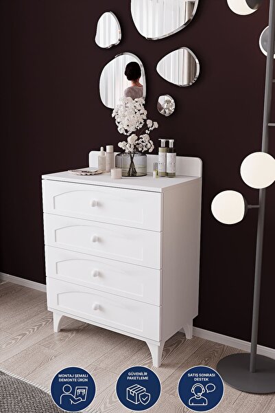 DEKORFİM DF11101M2 - 4 Çekmeceli Şifonyer – Geniş Depolama Alanlı, Modern Bey...