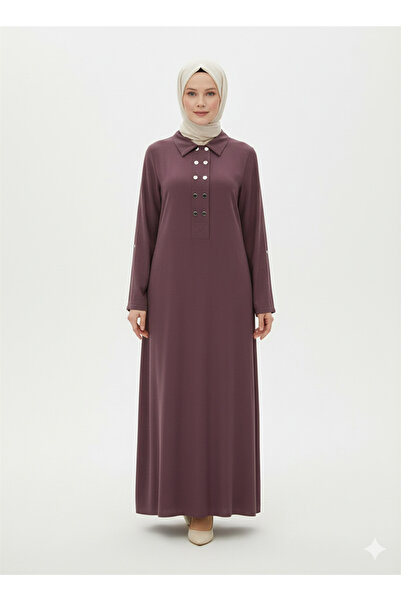 NATURAMED Nuss Model Düğme Detaylı Modal Kupra Elbise