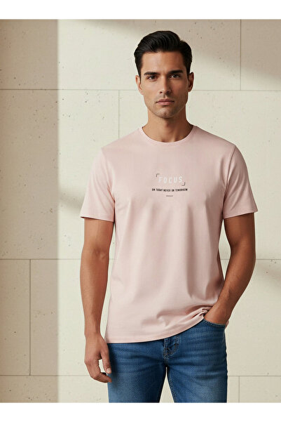 Iconic Men Slim Fit Crew Neck Short Sleeve Printed T-shirt