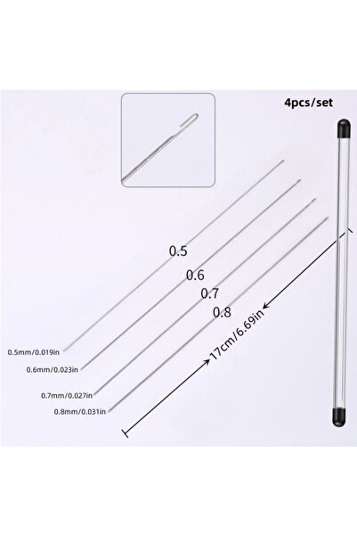 Choice1 مجموعة من 4 قطع - عبوة متنوعة - إبر خرز بفتحة جانبية، تُستخدم لتمرير ...