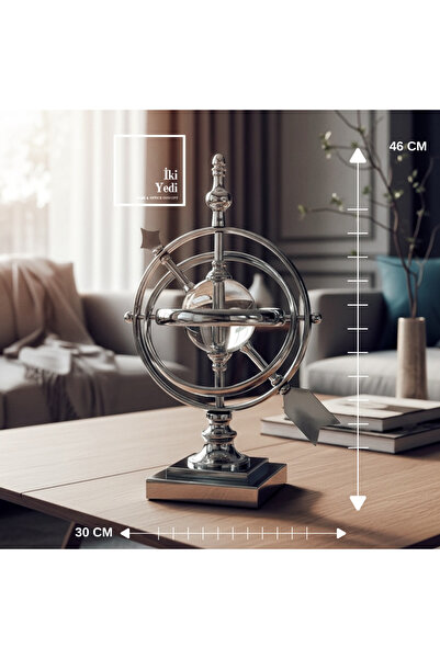 İki Yedi Konsept Joanne Krom Kaplama Armillary Küre Masaüstü Obje, Modern Sal...