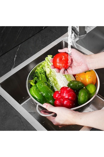 choice2 small Kitchen Colander Fruit Wash Strainer Stainless Steel Strainer B...