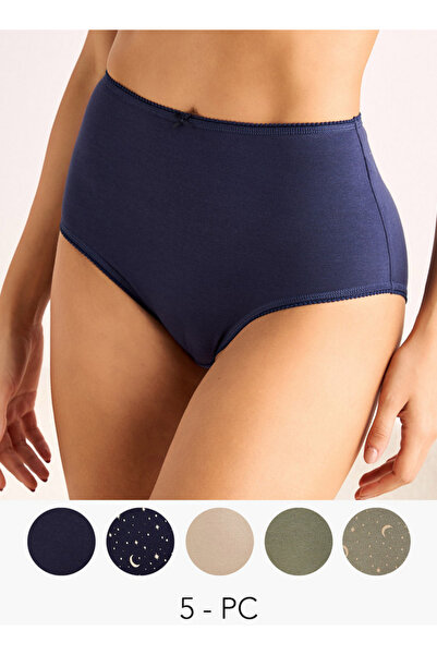 FAV مجموعة من 5 قطع - سراويل داخلية كاملة بخصر عالٍ متنوعة