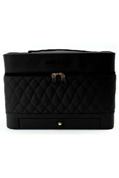 NO BRAND Leather Triple Makeup Case – Cosmetics Beauty Care Travel Storage with One Layer Drawer (Multi)