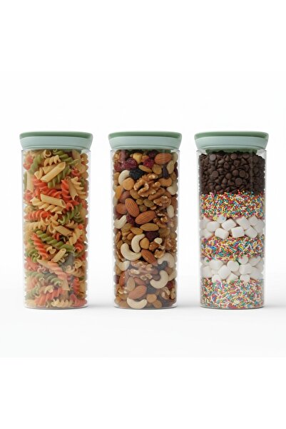 kleez Food Storage Airtight Containers | Set of 3 BPA-Free Clear Plastic Jars...