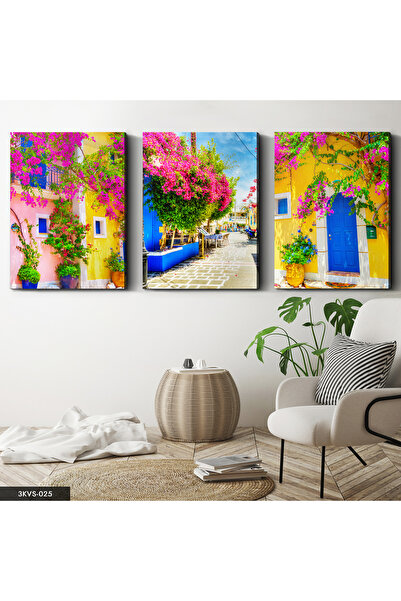 Evinemoda Cveće 3-dijelni platno - Slika na platnu