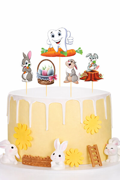 Behind party store Diş Buğdayı & İlk diş Temalı Pasta Üstü Kürdan Seti 5’li |...