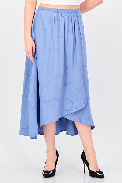 Great Plains Women Embroidered Wrap Skirt, Slate Blue