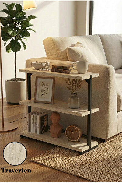 Euromob 3 Raflı, Yan Sehpa, Koltuk yanı, Orta Sehpa, Kitaplık, Sehpa, Siyah M...