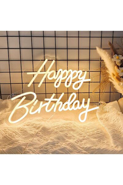 Slasa لافتة نيون LED "عيد ميلاد سعيد" مقاس 42 × 24 سم، مصباح جداري قابل للتعت...