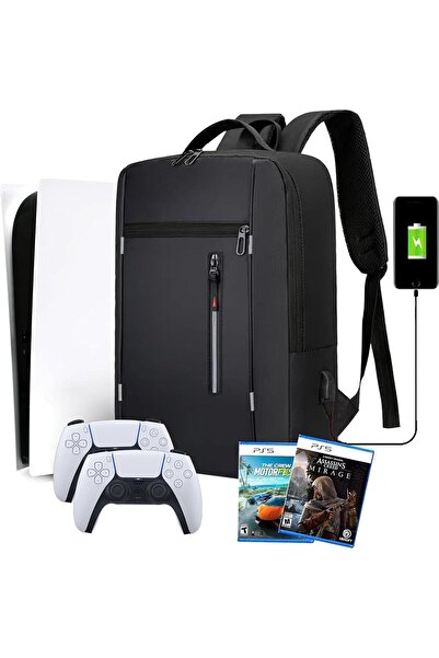 Generic شنطة ظهر لجهاز تشغيل العاب الفيديو الرقمية متوافقة مع سوني بلاي ستيشن 5