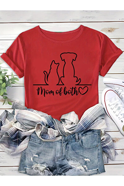 PENTHİLUS تي شيرت الأم للقطط والكلاب مطبوع - تي شيرت نسائي - تي شيرت لمحبي ال...