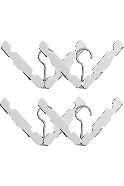 Arabest 4Pcs Folding Clothes Rack,Plastic Grey Coat Hooks, Space Saving, for ...