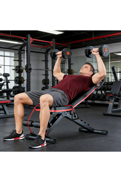 Pomefar Adjustable Weight Bench, Multi-Purpose Strength Training Bench Holds ...