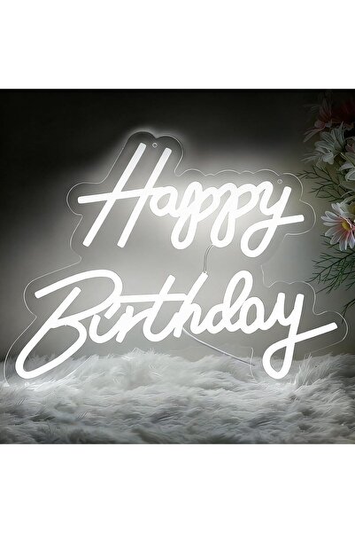 Slasa Happy Birthday LED Neon Sign 42x24 cm, Dimmable Wall Light for Party Decor
