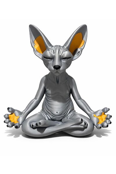 Luxora 20 CM Meditasyon Yapan Kedi (Sfenks) Kedi Biblosu | Modern Dekoratif Y...