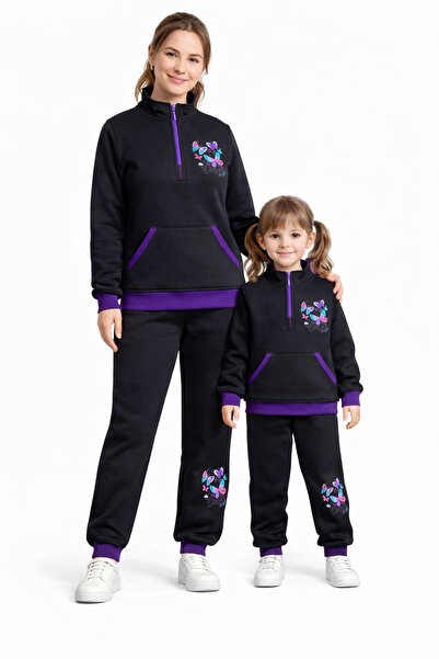 BUTİK AYVİTRİN Mother Daughter Three Yarn Tracksuit Set Is the Same Price