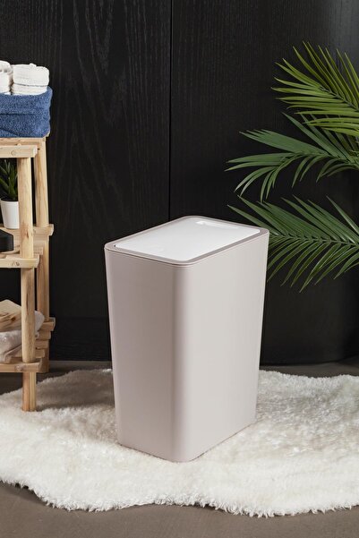 JASPER 13248 Taupe White Molly 12 Litre Click Çöp Kovası