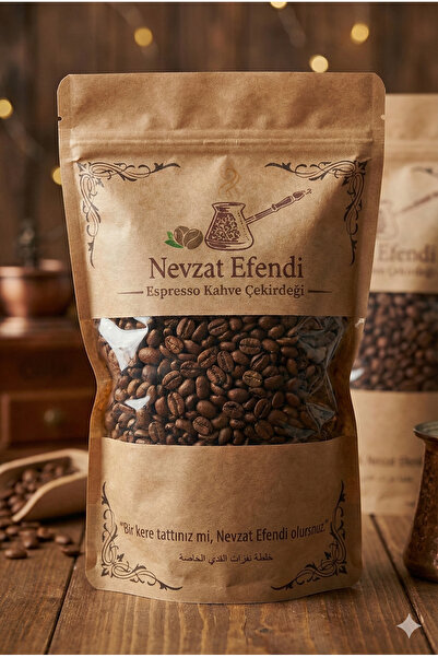 Nevzat Efendi 2 Adet ve 2 kg Espresso Çekirdek Kahve – Barista Kalitesi, Yoğun içecek