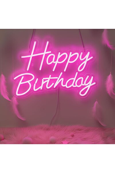 Slasa Happy Birthday LED Neon Sign 56x35 cm, Dimmable Wall LED Light for Cele...