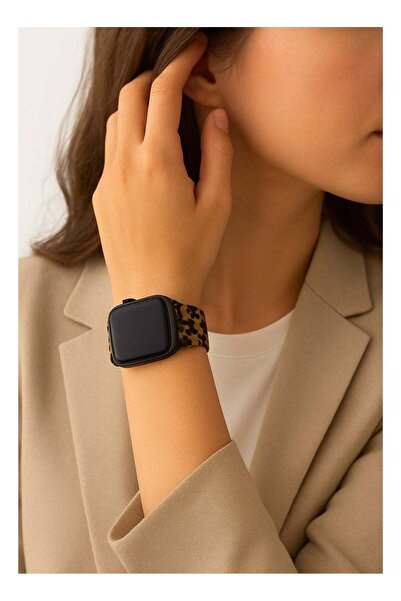 Generic Stylish Leopard Print Nylon Band Compatible With Apple Watch Series 9...