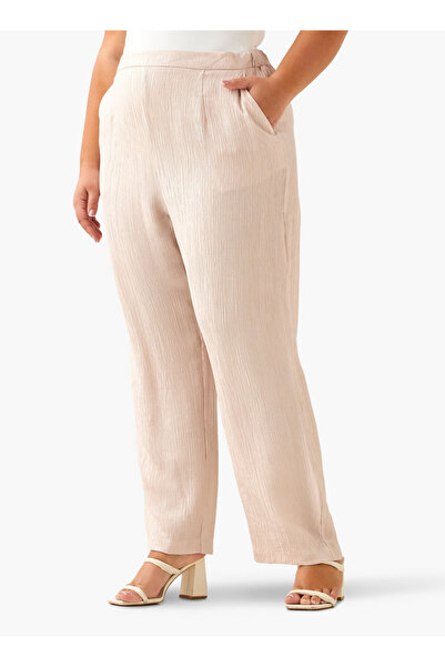 Ulla Popken Straight Fit Textured Pants