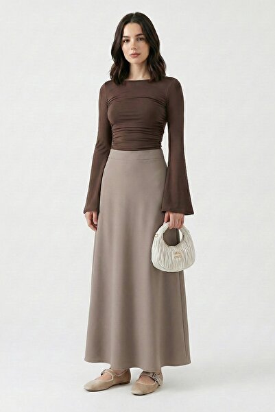 InStyle Еластична талия, А-линия, пола от норка