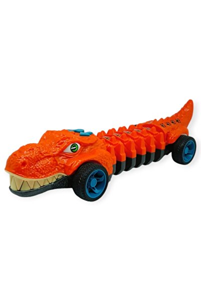 Vardem Timsah Araba - Otomatik Hareketli Sesli Işıklı 32 cm - Koyu Turuncu Ti...