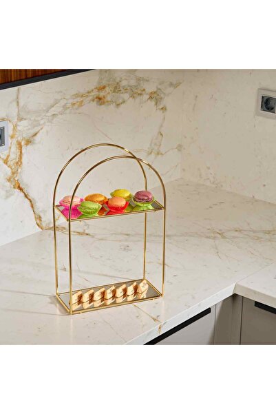 Edora Home Altın Renk Metal İkramlık Sunum Standı 2 Katlı – Kahve Yanı Atıştı...