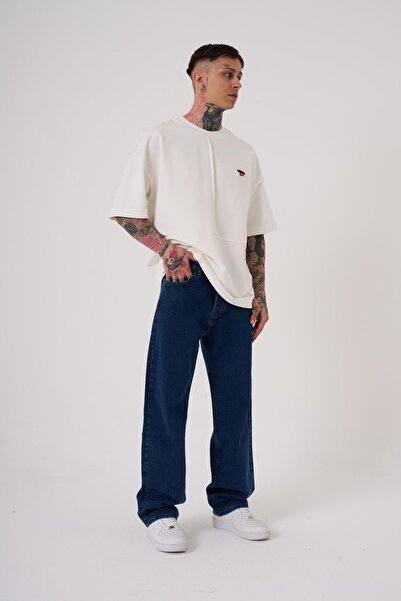 Machinist Men's Baggy Fit Relaxed Jean Pants Light Blue