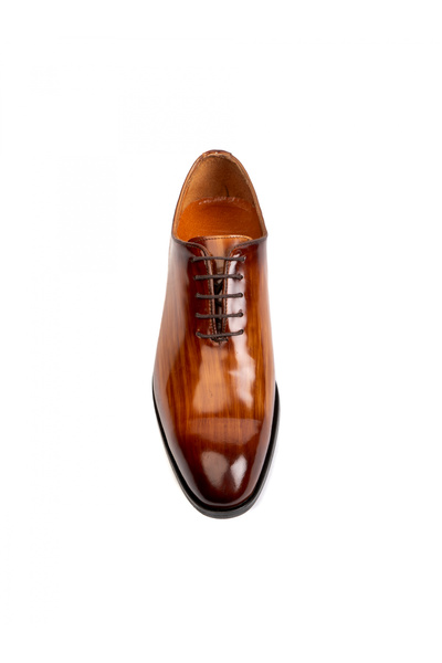 Evanto Shoes Pantofi de piele pentru bărbați Hand Painted Walnut Brown Oxford