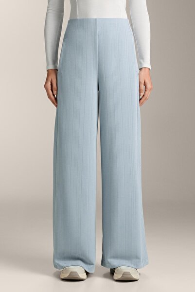 Oysho Asymmetric stripe trousers with modal