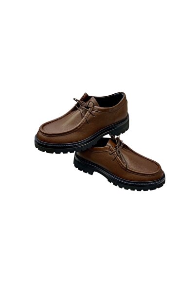SULA Men's Two Laces Leather on Inside and Outside Brown High Poly Sole