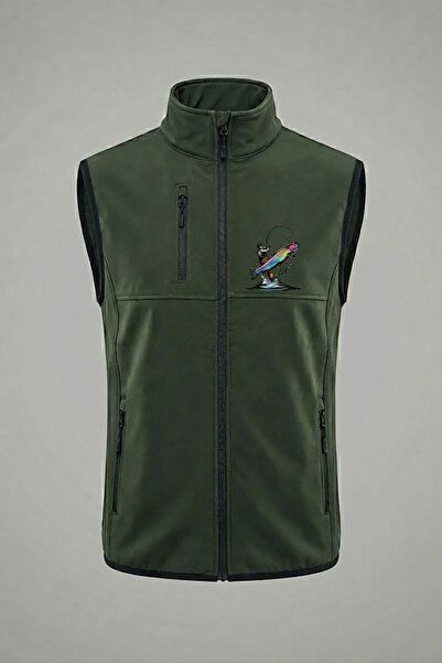 WİDİ Hunting Fishing Fishing with a Rod B Printed Water and Wind Proof Softsh...