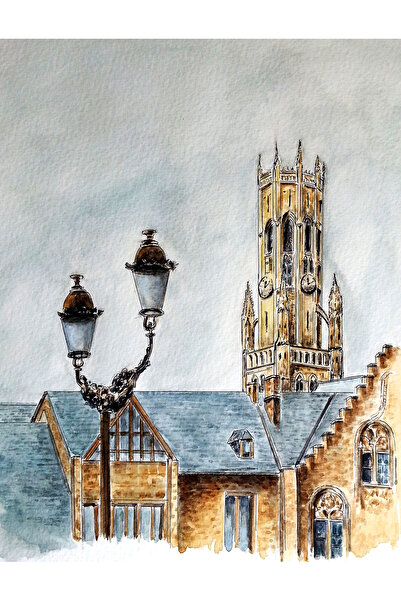 Sarisa Original Watercolor Painting Home Decoration 25X20 cm -Unframed- 200 G...