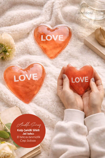 Anadolu Saray Kalp Şekilli Sihirli Jel Isıtıcı El Isıtıcısı Isınmatik Cep Sob...