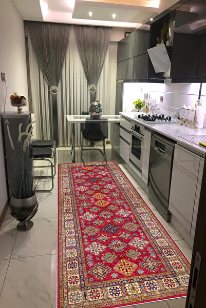 CENTER AVM Vintage Halı Mutfak Halısı Makinede Yıkanabilir Halı Kaymaz Taban ...