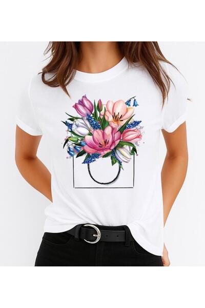 OEM Tricou de damă din bumbac 100%, model floral