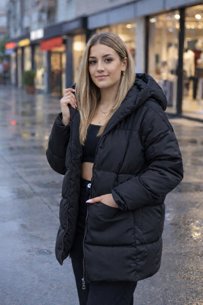 İpli Women- Oversized Water Windproof Inflatable Coat