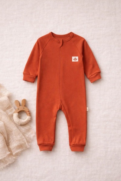 The Nest Kids Autumn Glow Premium Organik Pamuk Zarif Tasarımlı Bebek Tulum