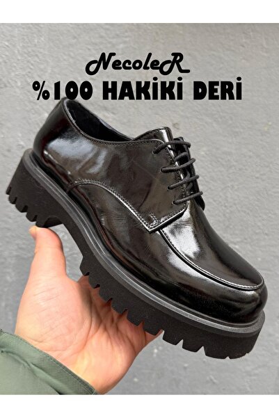 Neco 100% Genuine Patent Leather, High-Sole Women's Loafer Shoes New Season