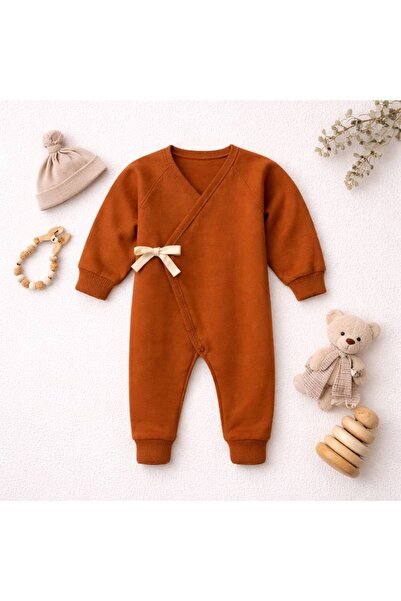The Nest Kids Snug Wrap Romper Premium Organik Pamuk Kruvaze Yaka Yumuşak Beb...