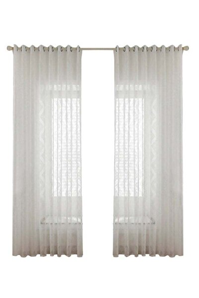 Generic 2-Panel Sheer Voile Window Curtain Set With Ring Rod White 39 x 78inch