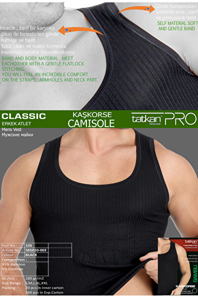TATKAN BODYWEAR 3'LÜ PAKET ERKEK BAMBU KAŞKORSE CLASSIC ATLET